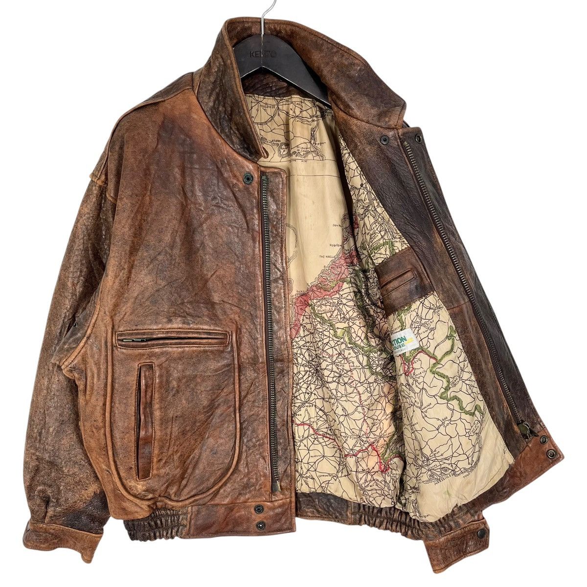 Vintage Vintage Action House by Kotobuki Flight Leather Jacket Size US XL / EU 56 / 4 - 5 Thumbnail