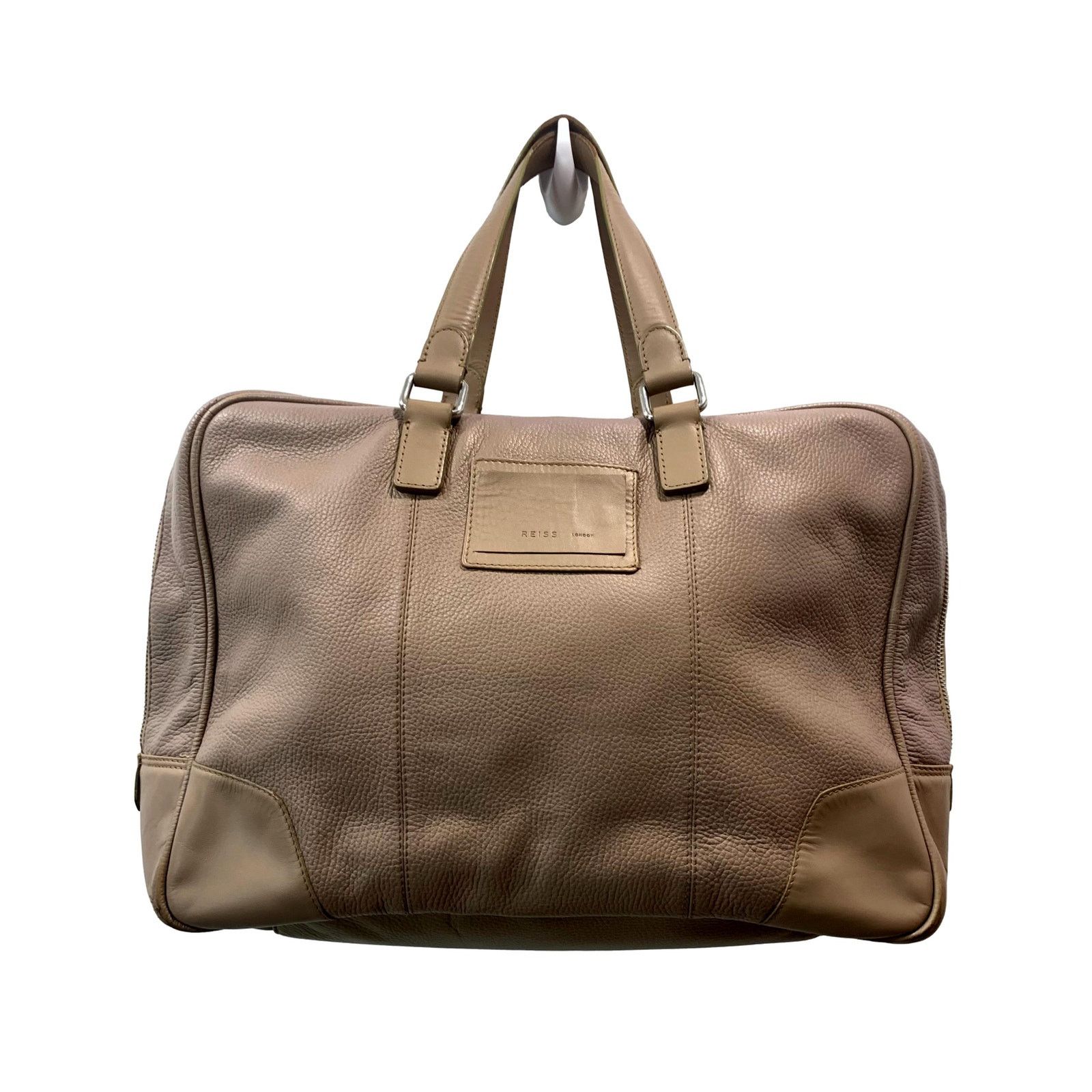 Reiss Reiss "Barrington" Taupe Leather Overnight Bag | Attache Size ONE SIZE - 6 Thumbnail