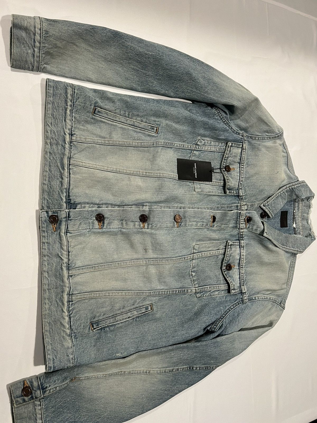Saint Laurent Paris Saint Laurent men’s blue ripped denim jacket. 54/XL Size US L / EU 52-54 / 3 - 6 Thumbnail