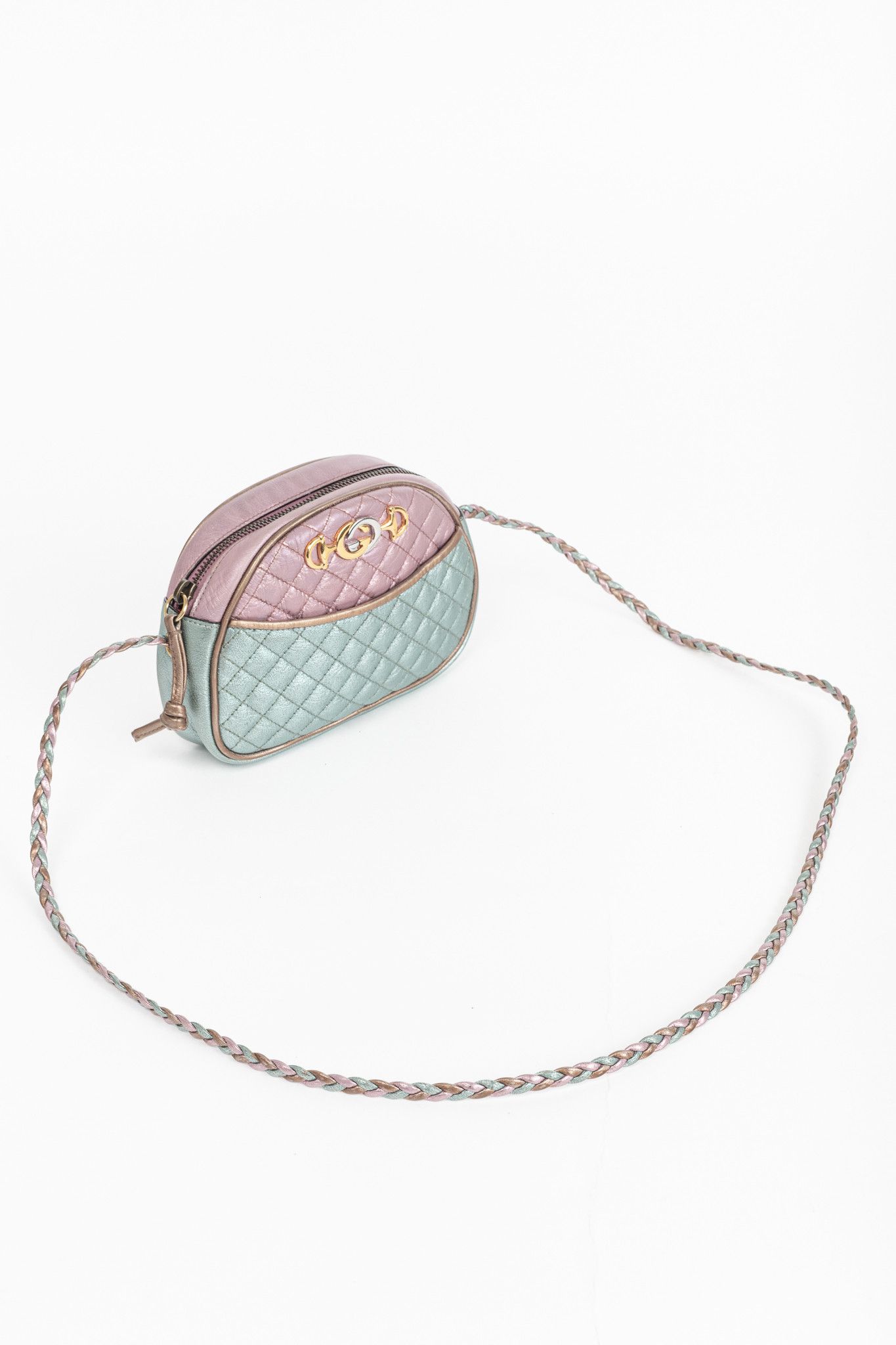 Gucci Gucci Zumi Pink & Blue Laminated Leather Quilted Mini Bag Size ONE SIZE - 6 Thumbnail