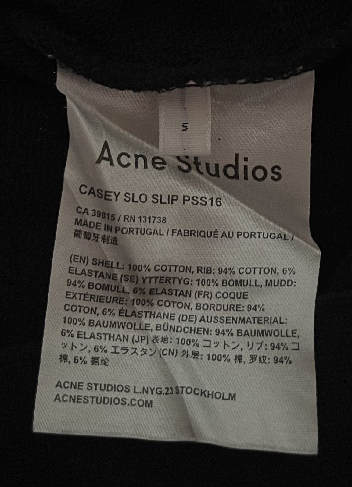 Acne Studios Acne studios slip black sweatshirt Size US S / EU 44-46 / 1 - 5 Thumbnail