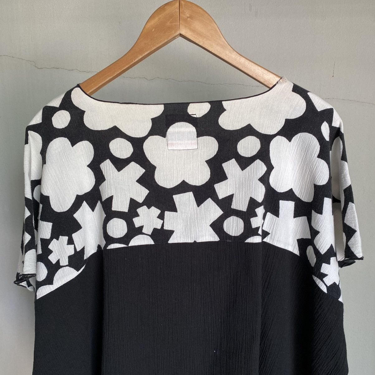 SOU SOU S O U . S O U Black and White Geometric Print Loose Blouse Size L / US 10 / IT 46 - 18 Thumbnail