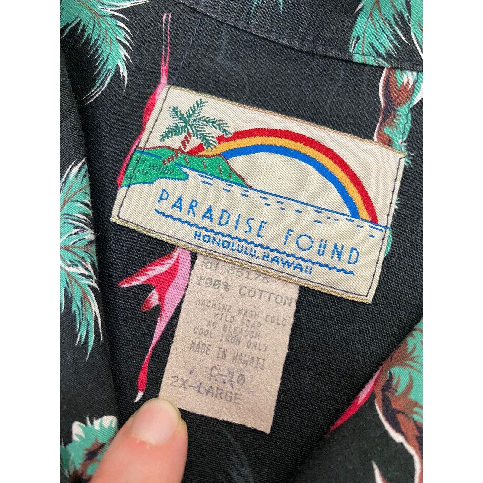 Paradise Found VTG Paradise Found Pink Flamingo Hawaiian Button Down Shirt Size US XXL / EU 58 / 5 - 9 Thumbnail