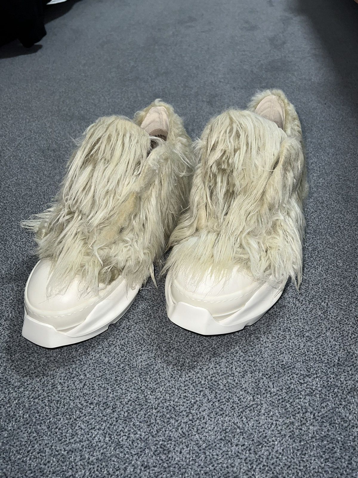 image of Rick Owens Abstract Fur/faux Low Shoes in White, Men's (Size 9)