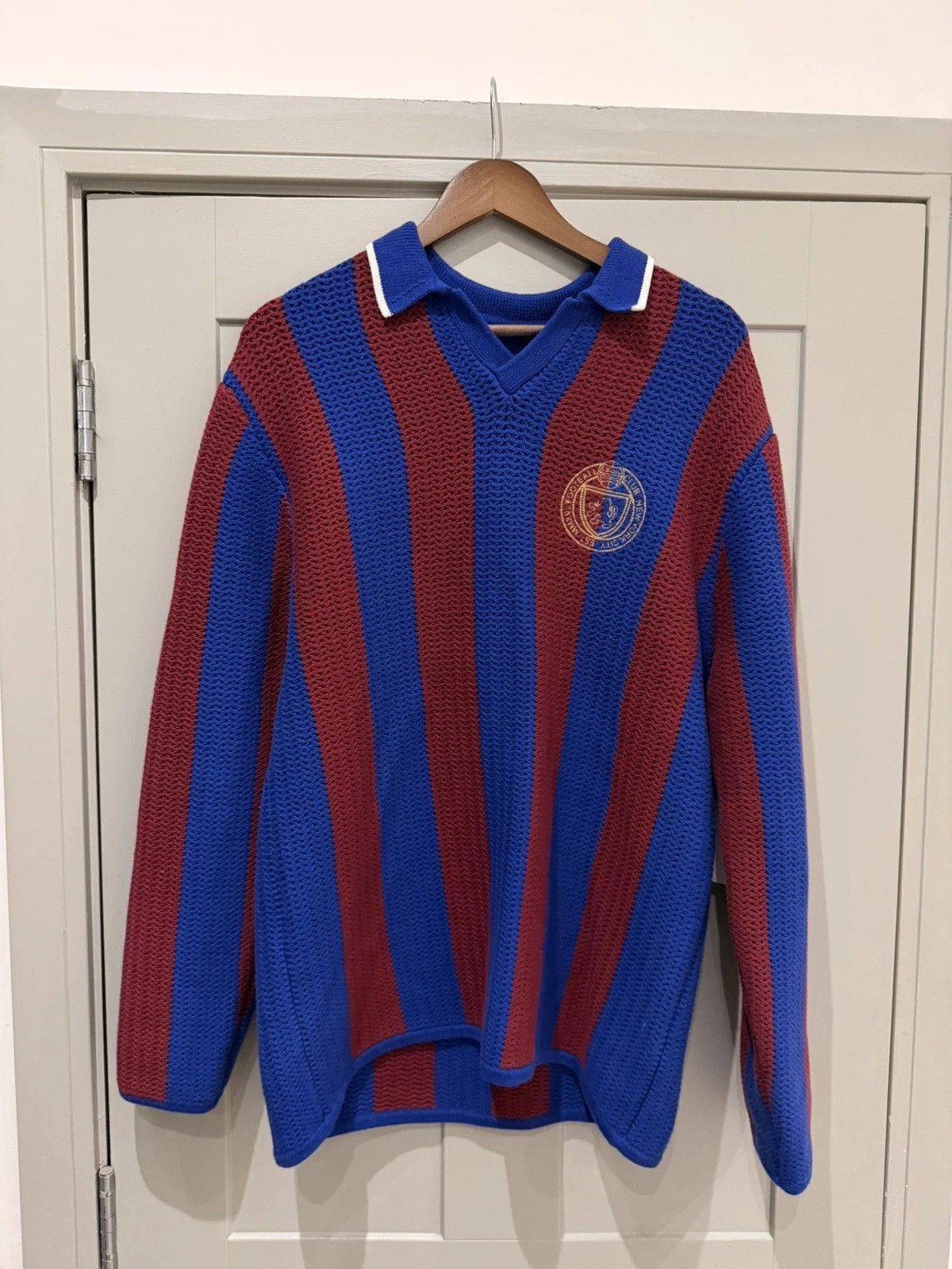 Aime Leon Dore Aime Leon Dore Knit Soccer Jersey Sweater Merlot/Royal Size US L / EU 52-54 / 3 - 1 Thumbnail