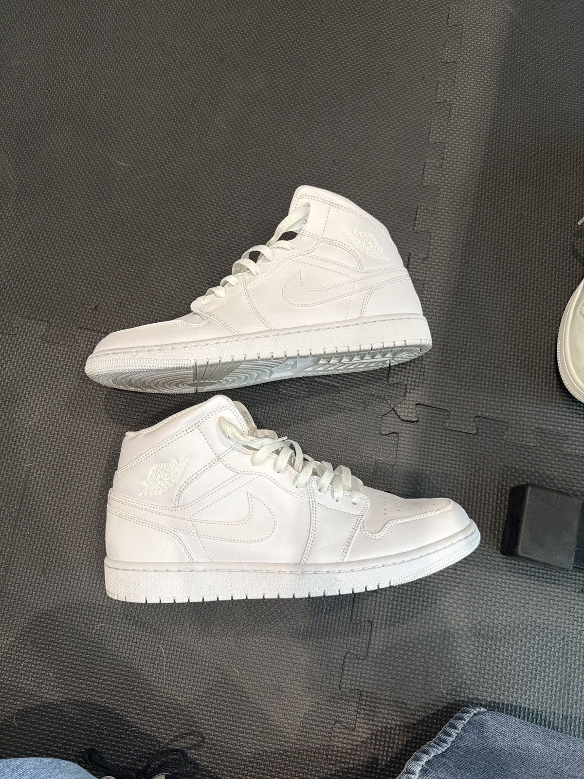 Nike Nike Air Jordan 1 Mid Triple White Size US 13 / EU 46 - 1 Thumbnail
