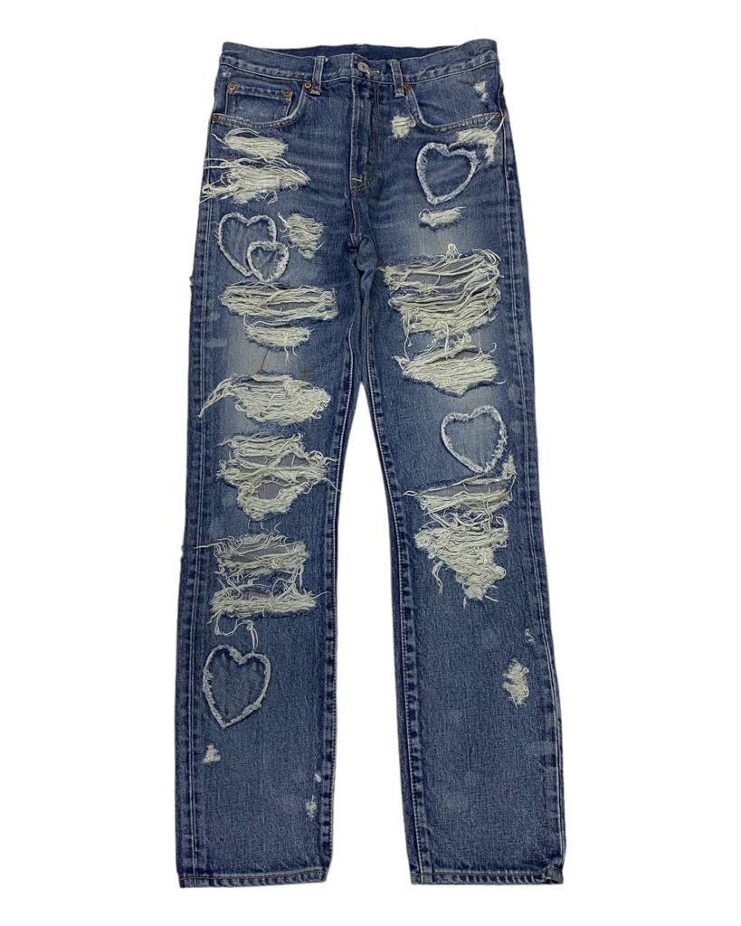 Hysteric Glamour × If Six Was Nine × Le Grande Bleu (L.G.B.) 🔥RNA SLANG DAMAGE DISTRESSED DENIM JEANS UNDERCOVER STYLE Size 30" / US 8 / IT 44 - 1 Thumbnail