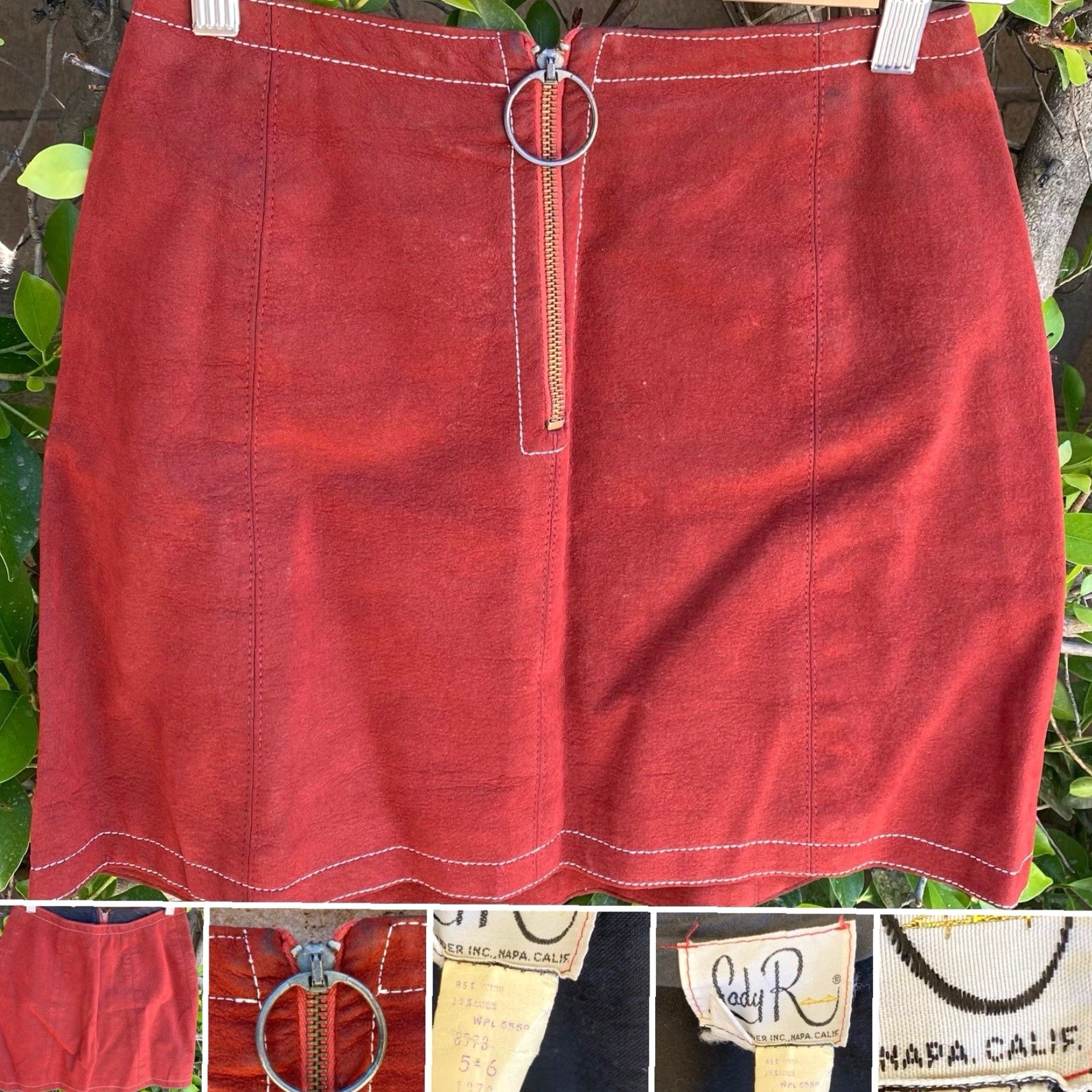 Vintage VINTAGE Rough Rider Napa Calif Mini Skirt Western Hippy Cowgirl Sz 5/6 Brown Cotton Blend 1970s Mens Womens Girls? Size 28" / US 6 / IT 42 - 5 Thumbnail