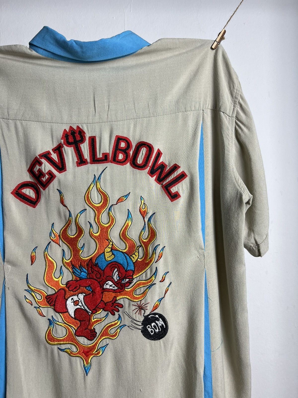 Japanese Brand × Tedman × Vintage Vintage Tedman Red Devil Bowling Shirts Size US L / EU 52-54 / 3 - 2 Thumbnail