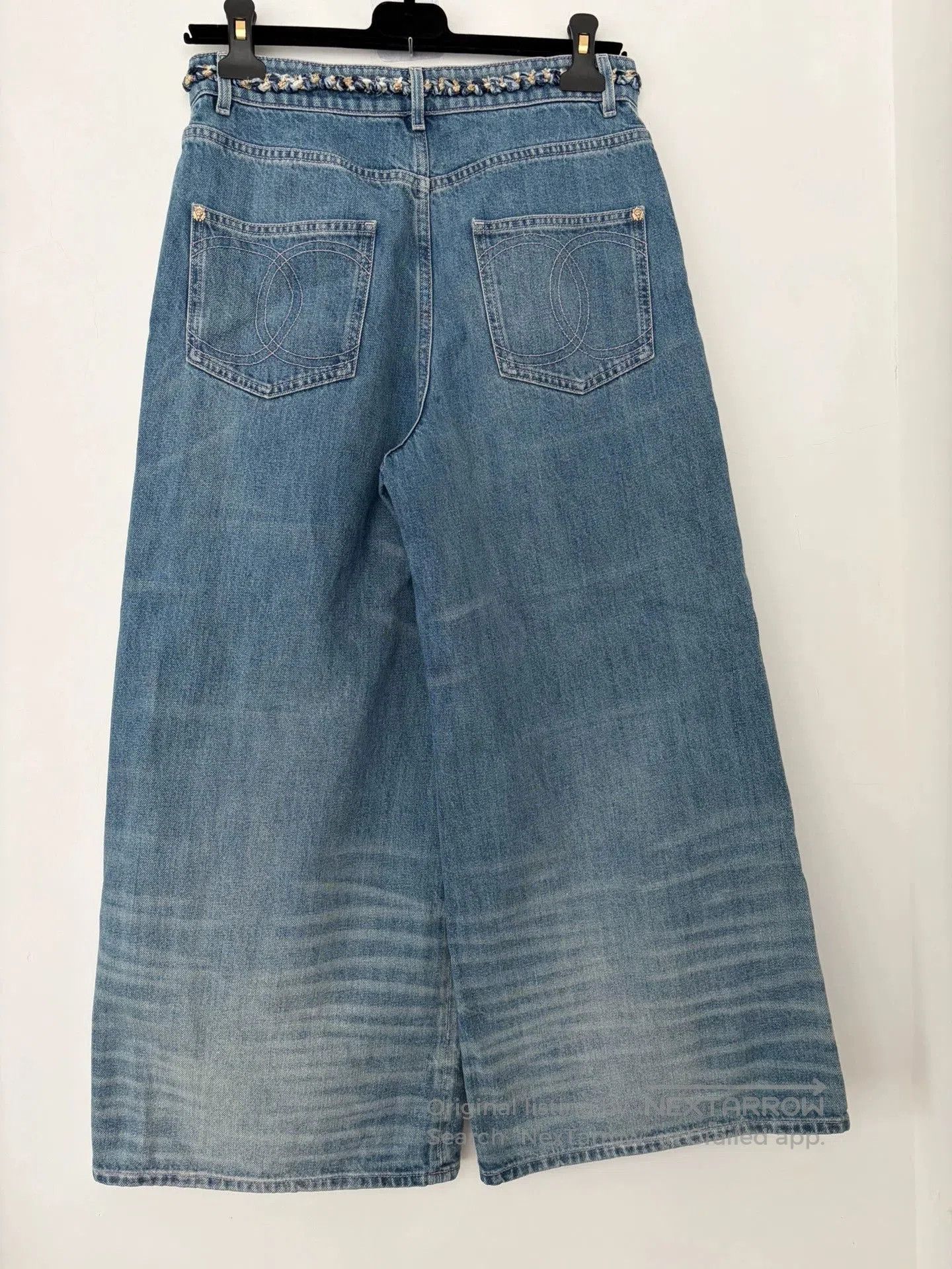 Chanel 25A Wide-Leg Denim Jeans.