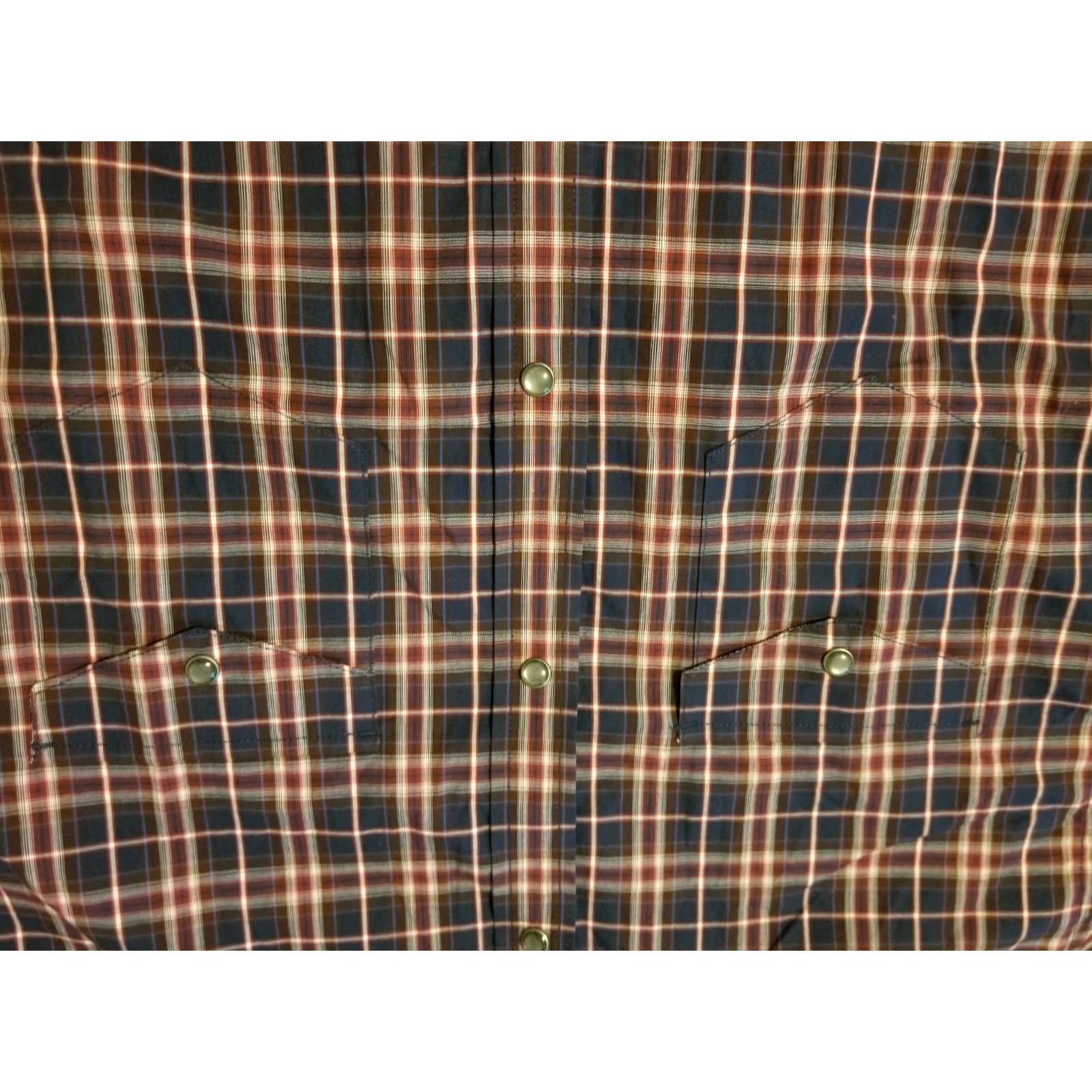 Banana Republic Banana Republic Shirt Mens XL Plaid Dress Slim Navy Button Cotton Size 46R - 3 Thumbnail