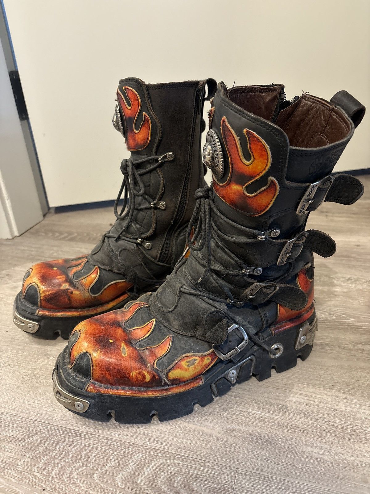 New Rock NEW ROCK reactor flame boots SZ 10.5 Size US 10.5 / EU 43-44 - 3 Thumbnail
