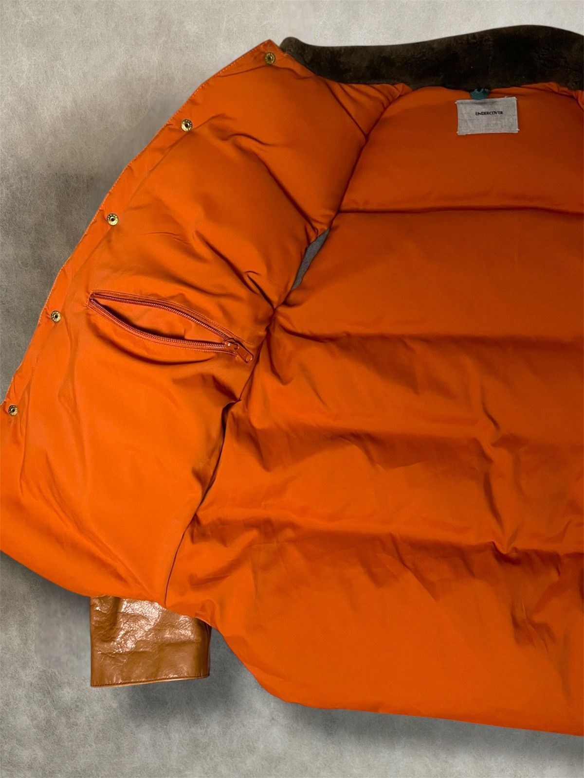 Undercover AW2012 Undercover leather sleeve down feather puffer jacket Size US L / EU 52-54 / 3 - 10 Thumbnail