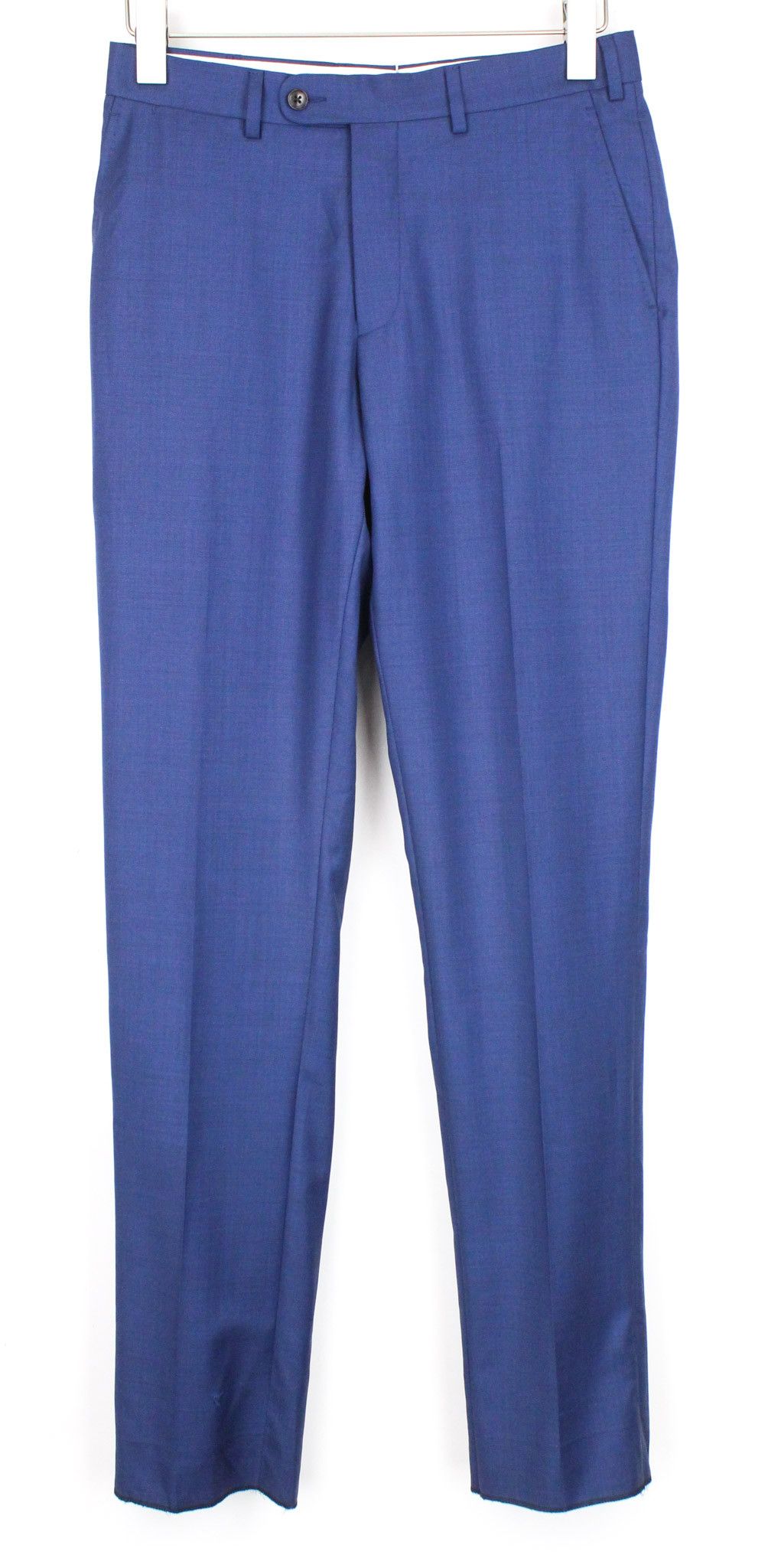 Suitsupply BRESCIA UK28R Blue Wool Flat-Front Trousers 67753 Size US 28 / EU 44 - 1 Thumbnail