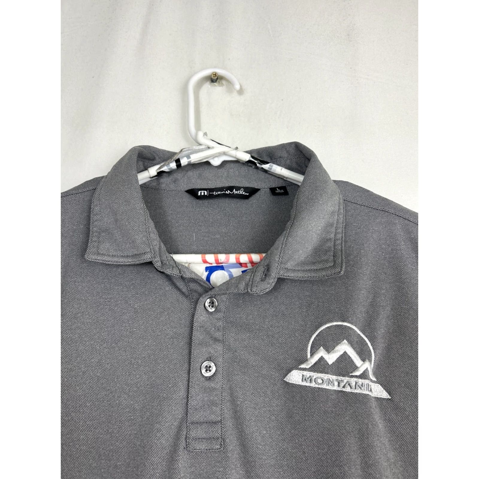 TravisMathew Travis Mathew Polo Shirt Short Sleeve Gray Embroidered Montana Mens Large L Polo Shirt Size US L / EU 52-54 / 3 - 3 Thumbnail