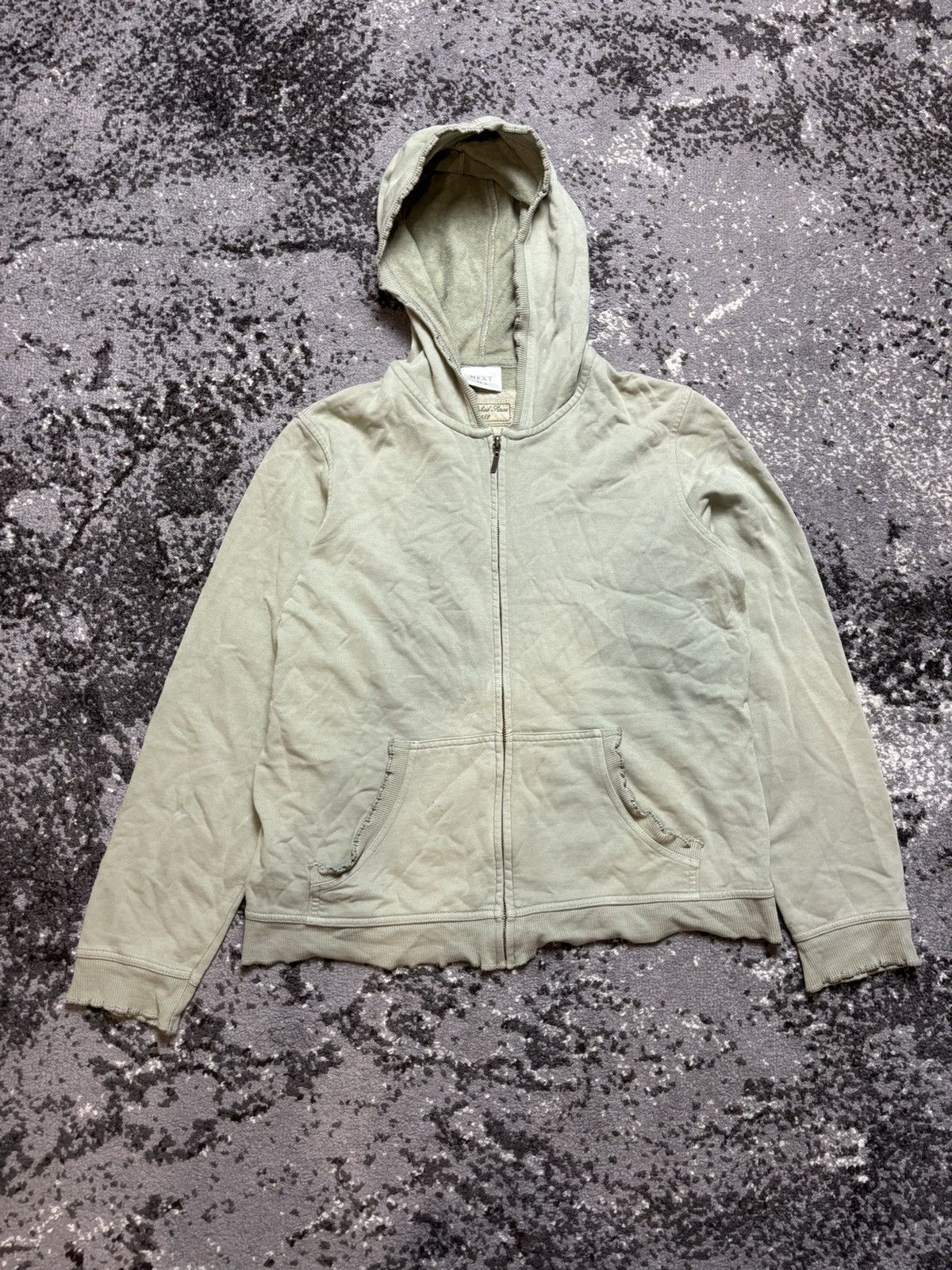 Japanese Brand × Vintage Vintage Y2k Next Avantgarde Stripe Zip Up Hoodie Size XXL / US 16-18 / IT 52-54 - 1 Thumbnail