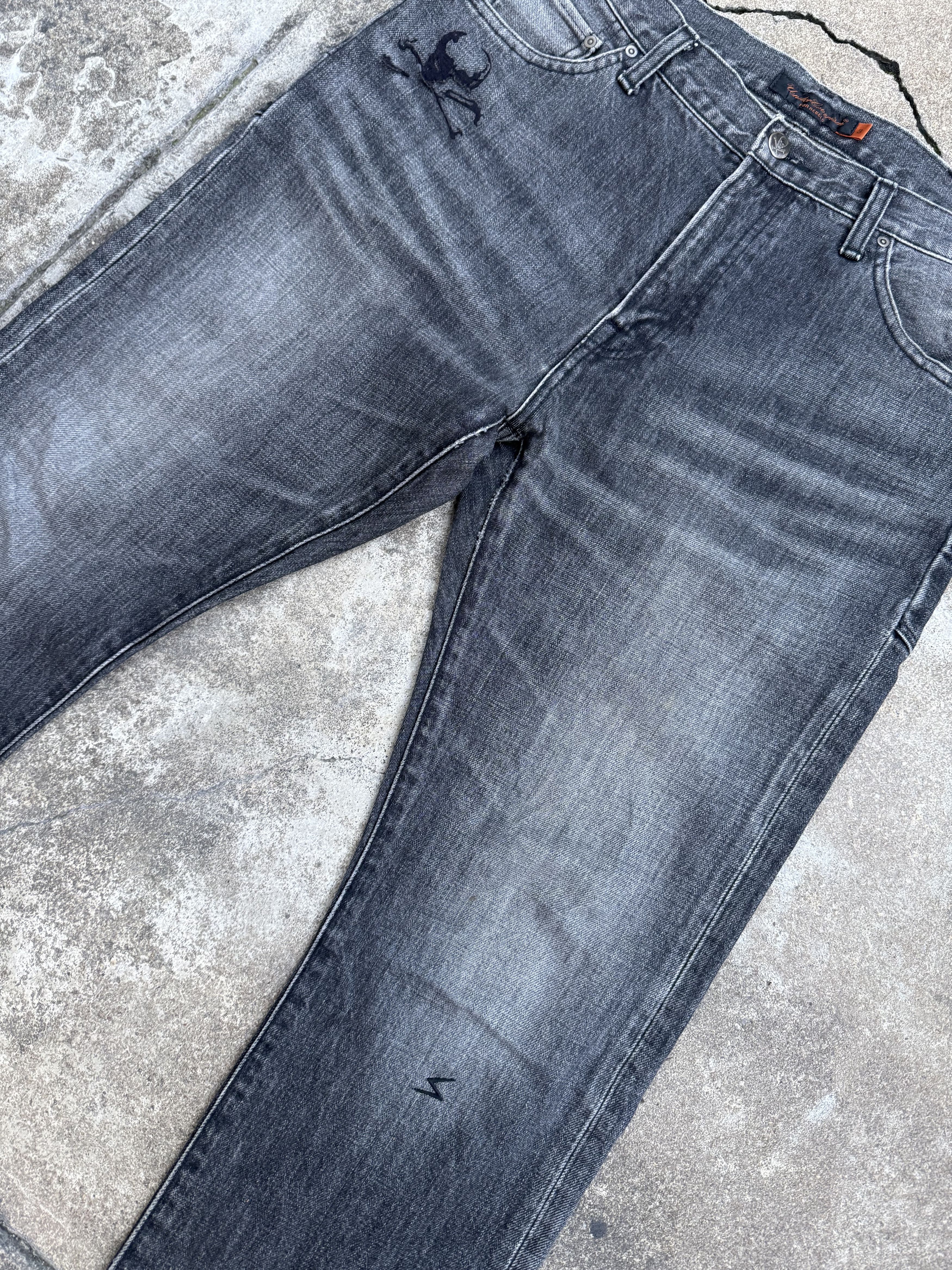 Undercover AW05 "Arts and Crafts" Skull Patch Distressed PocketDenim Size US 32 / EU 48 - 2 Thumbnail