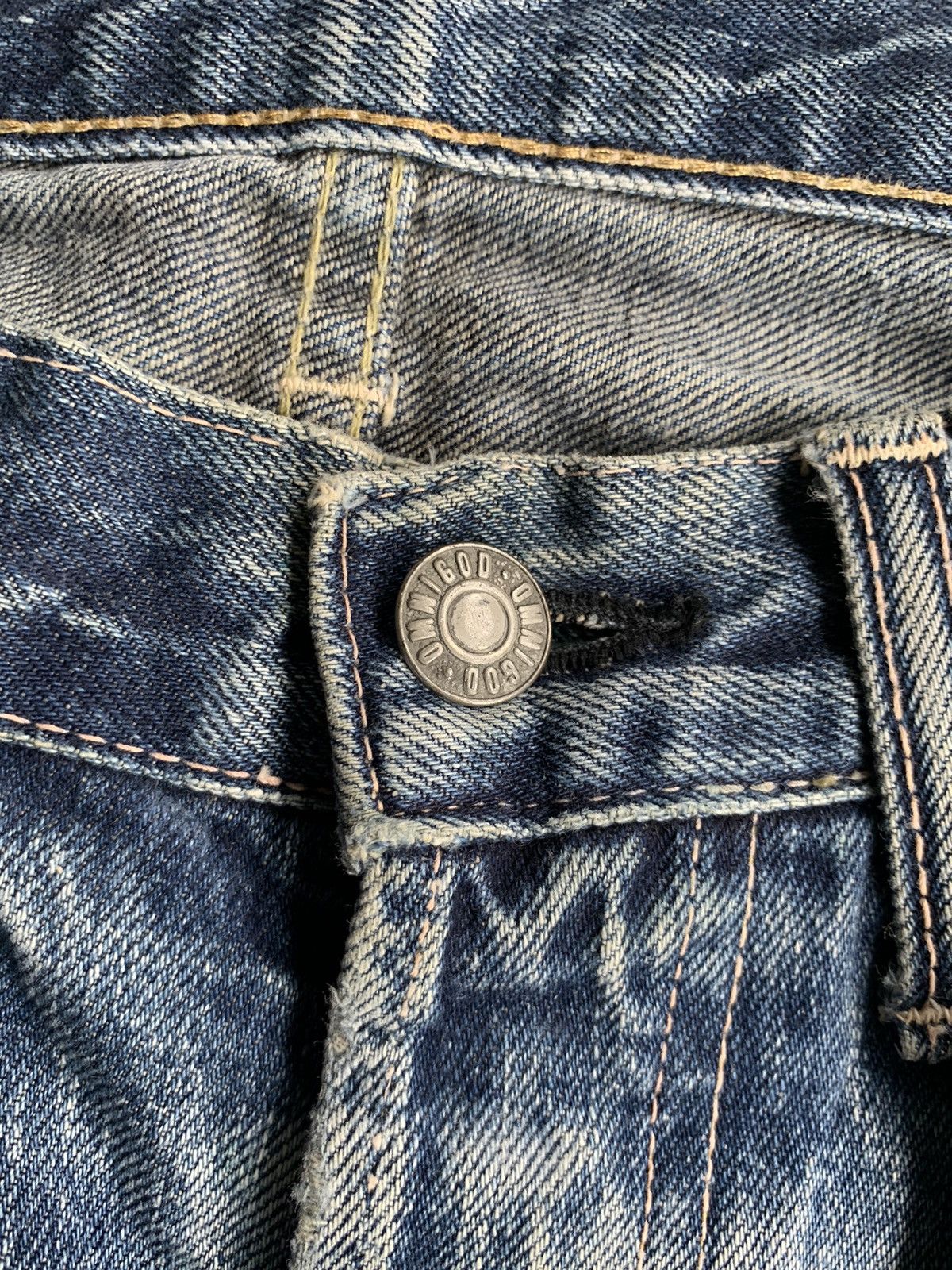 OMNIGOD OMNIGOD JAPANESE BUTTON FLY SELVEDGE DISTRESSED DENIM🎌 Size US 28 / EU 44 - 14 Thumbnail