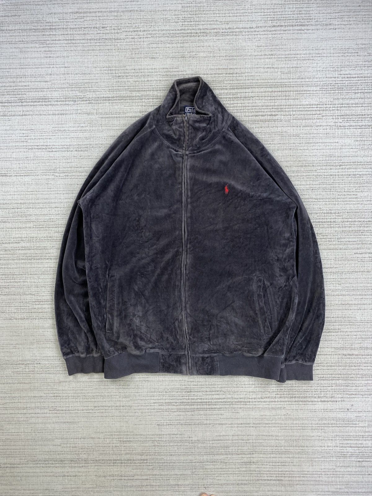 Polo Ralph Lauren × Vintage Vintage 90s Polo Ralph Lauren Velvet Zipper Jacket Size US L / EU 52-54 / 3 - 1 Thumbnail