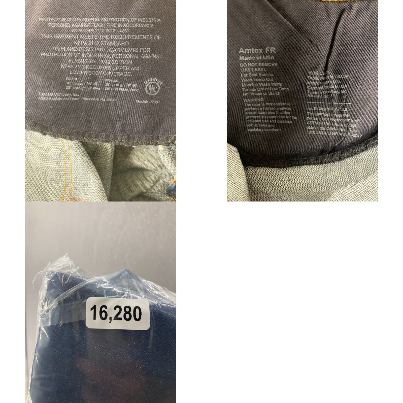 Denime Tyndale FR Jeans Mens 42x32 USA Made Cotton Denim Straight Leg NWT Size US 42 / EU 58 - 9 Thumbnail