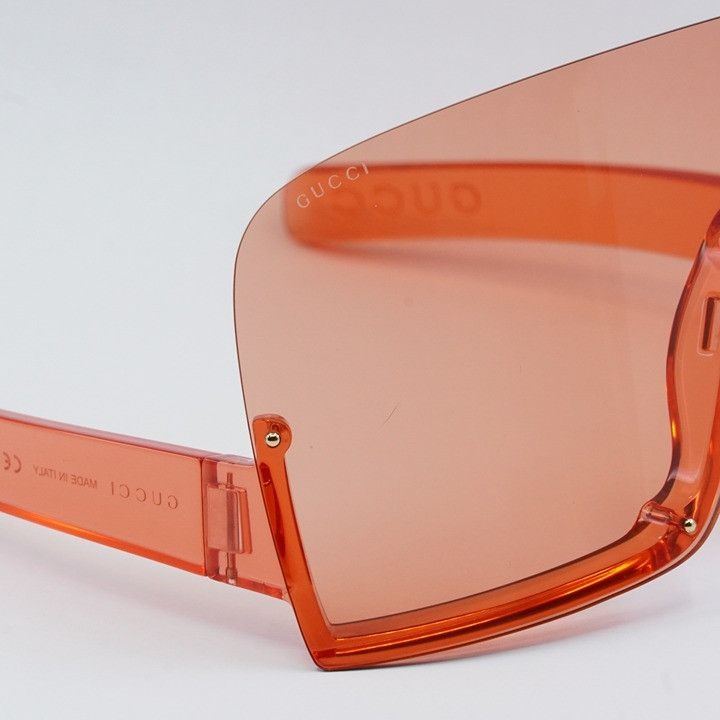 Gucci GG1631S 001 Sunglasses Transparent Red Shield Frame, Light Red Lenses s-l400.jpg main image 2