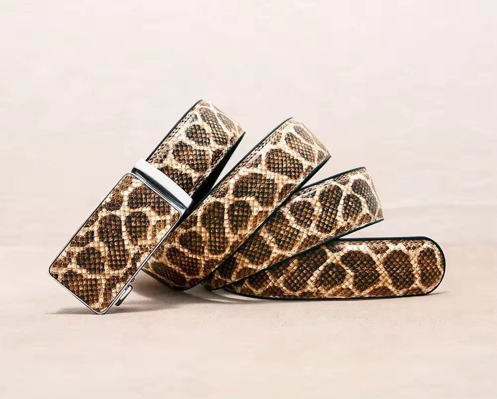 Other Khaki Snake Buckle Cowskin Waist Strap Belt Size ONE SIZE - 3 Thumbnail