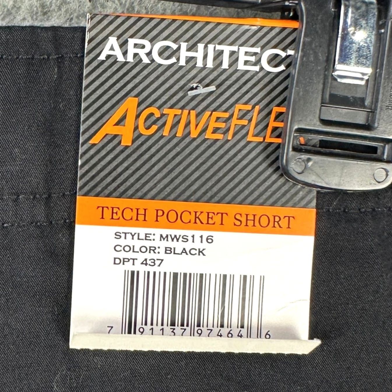 Architect Architect Active Flex Mens Tech Pocket Shorts 42 Black Flat Front Stretch NEW Size US 42 / EU 58 - 2 Thumbnail