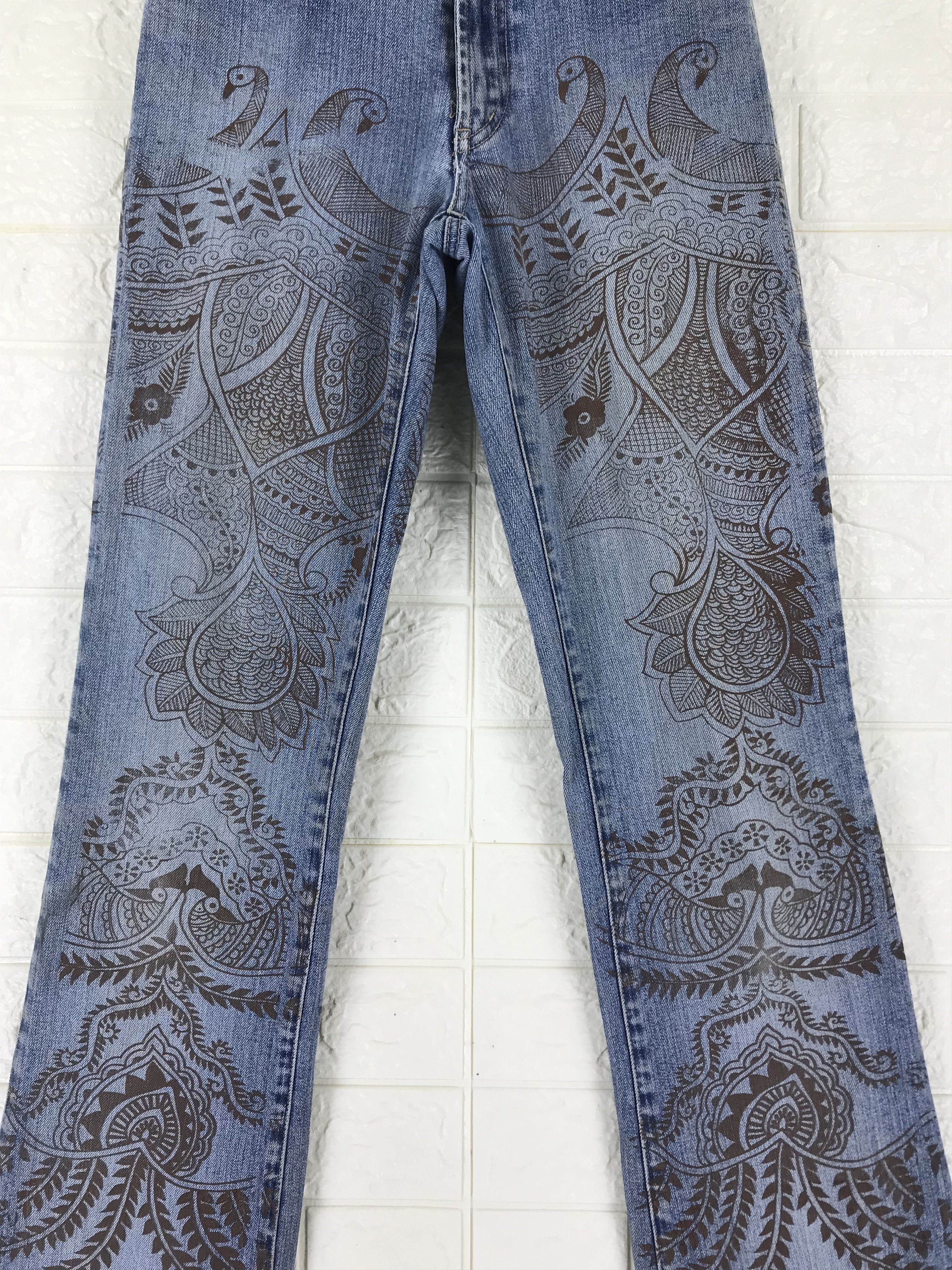 Parasuco Vintage Parasuco Art Pattern Flare Jeans Size 23" - 3 Thumbnail