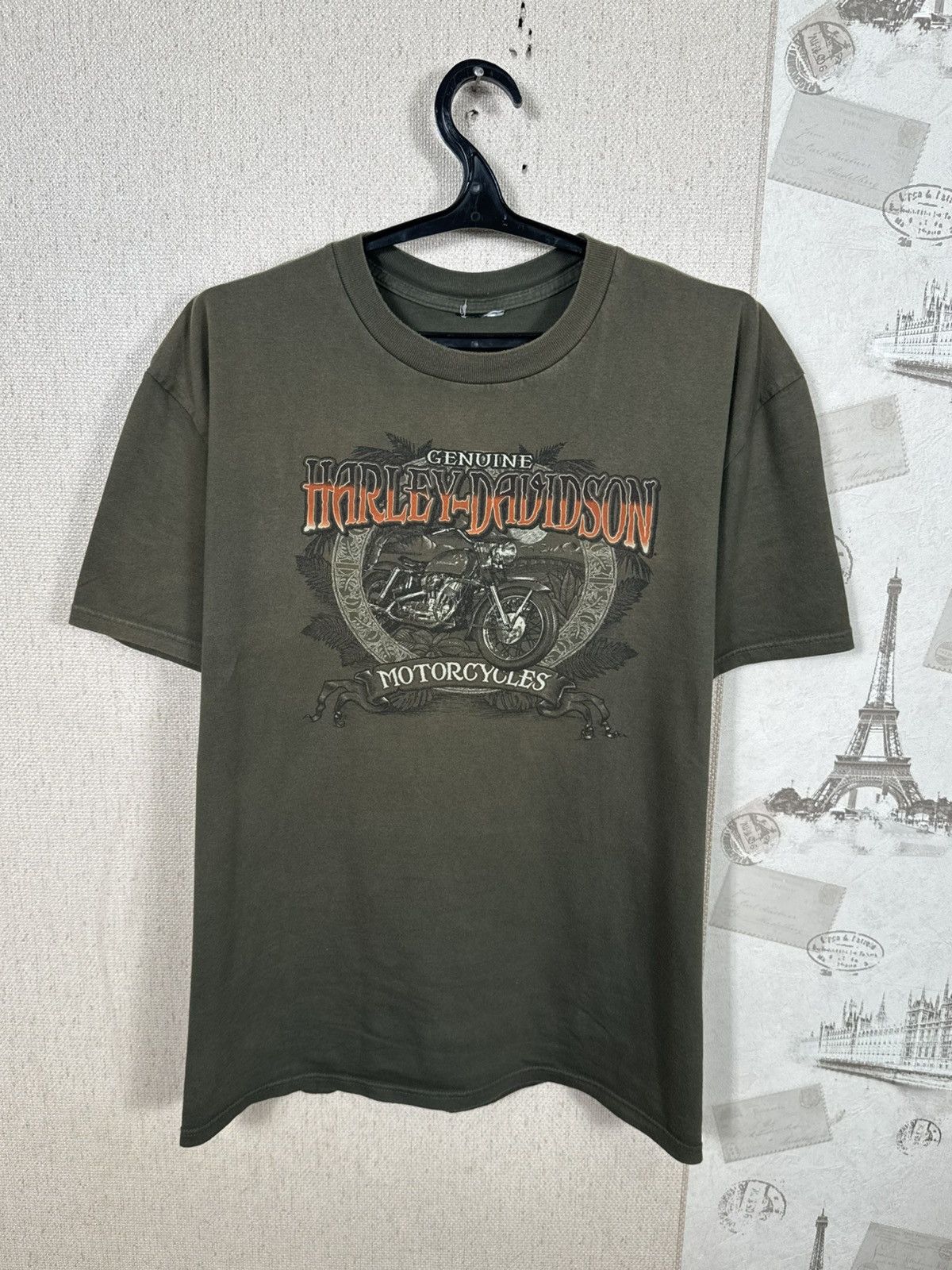 Harley Davidson Vintage Harley Davidson T shirt Swiss Biker USA XL Green Size US XL / EU 56 / 4 - 8 Thumbnail