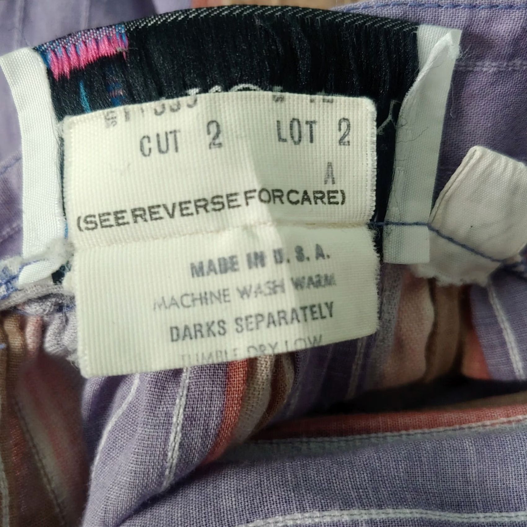 Pinko VINTAGE Prophecy Skirt Midi Women 12 Purple Tan Pink Stripe Cotton Woven A-Line Button Pocketed USA Size 34" / US 12 / IT 48 - 7 Thumbnail