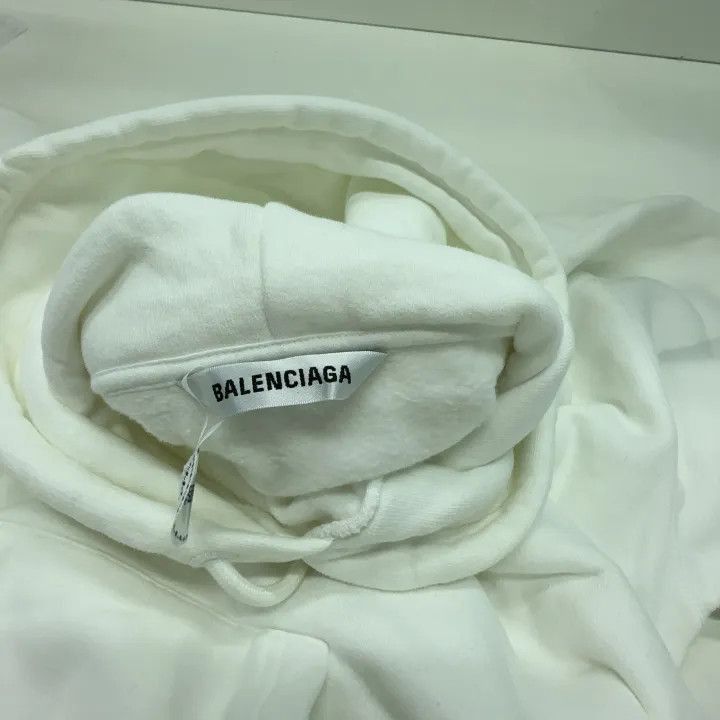 Balenciaga Balenciaga White Cotton Hooded Sweatshirt for Women 0079-25 Size XS / US 0-2 / IT 36-38 - 5 Thumbnail