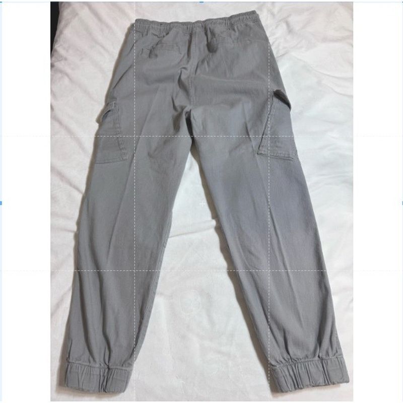 Unknown London WXYZ Essentials Stretch Cargo Jogger Drawstring Pants Gray L Size US 31 - 2 Thumbnail