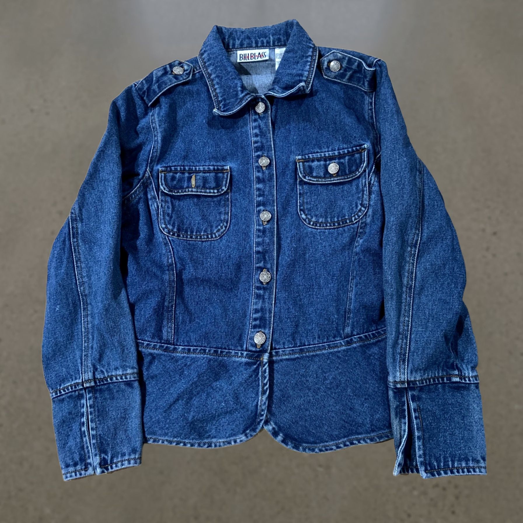Bill Blass VINTAGE Bill Blass Denim Jean Jacket Shirt Jacket S Blue 1990s Grunge Mens Womens Boys Girls Size 28" / US 6 / IT 42 - 1 Thumbnail
