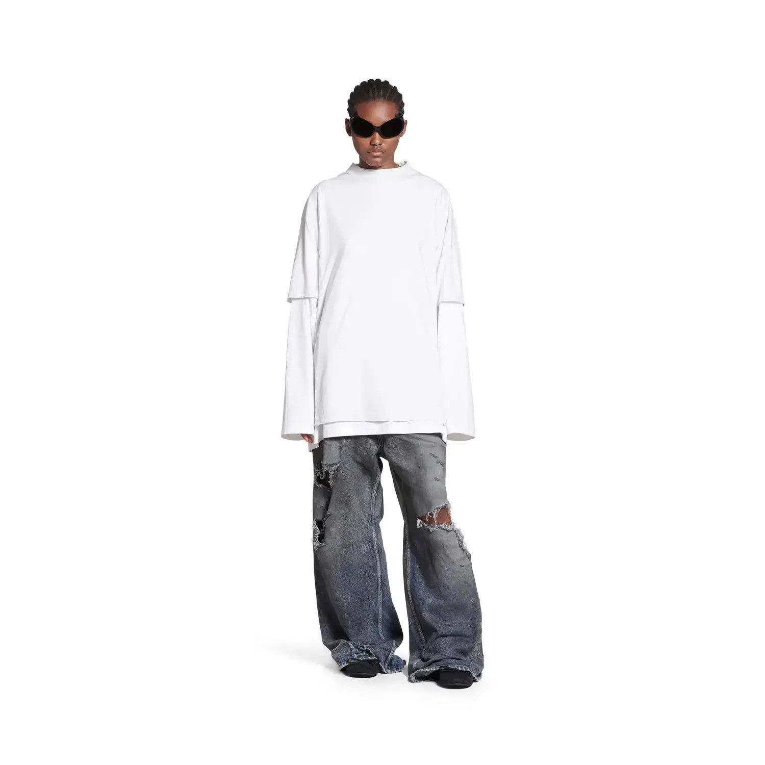 Balenciaga o1la1rc1a0625 T-Shirt Medium Fit in White Size XXS / US 00 / IT 34 - 3 Thumbnail
