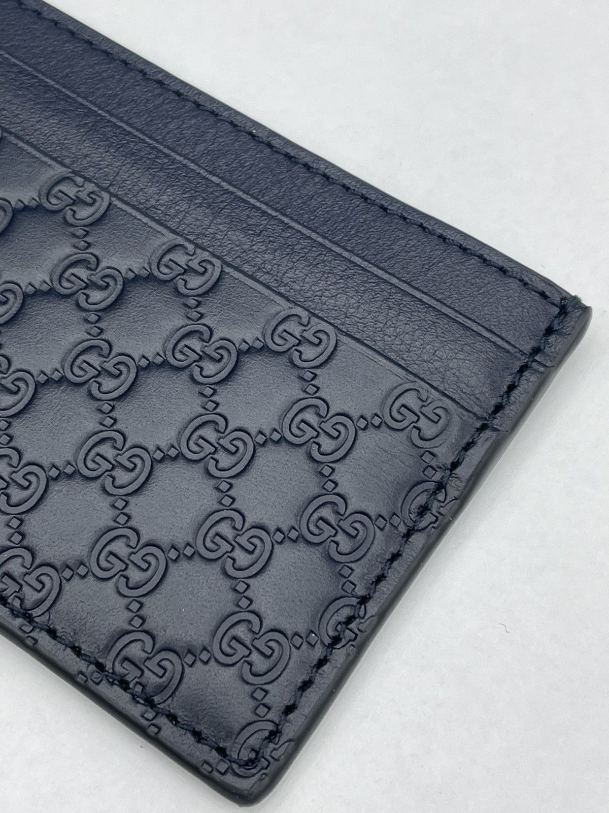 Gucci Gucci Micro Guccissima Navy Blue Card Holder Size ONE SIZE - 4 Thumbnail