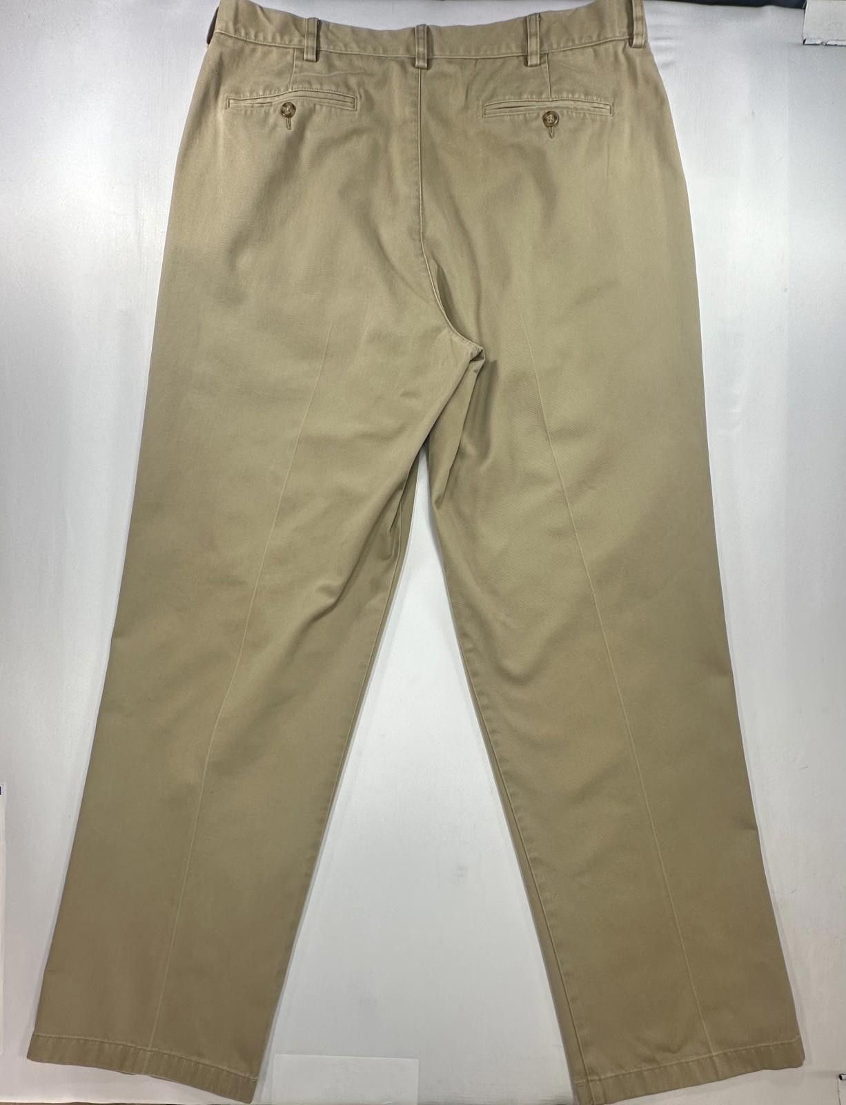 L.L. Bean LL Bean 100% Cotton Pleated Straight Chinos Brown Mens 38/34 Size US 38 / EU 54 - 2 Thumbnail
