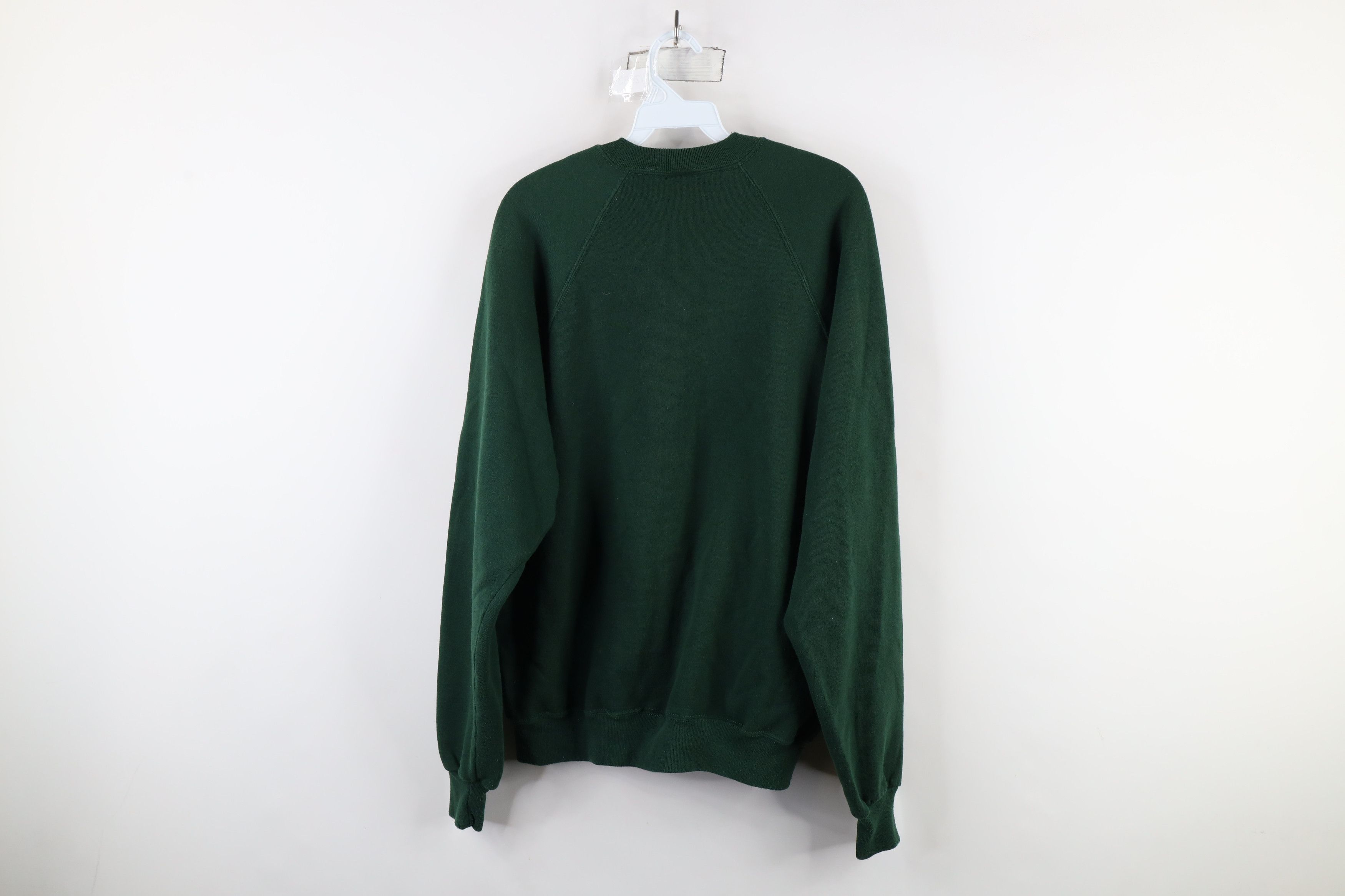 Vintage Vintage 90s Streetwear Blank Crewneck Sweatshirt Green USA Size US XL / EU 56 / 4 - 9 Thumbnail
