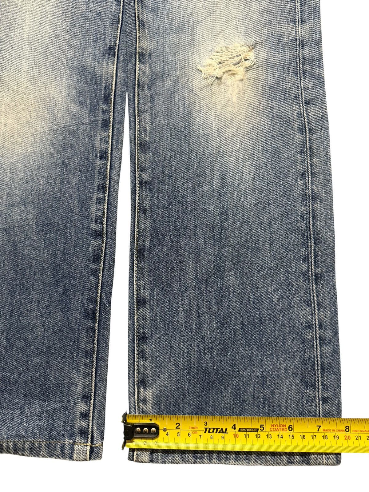 Uniqlo Vintage Y2K Japan Uniqlo Blue Faded l Distress Straight Leg Size US 30 / EU 46 - 13 Thumbnail