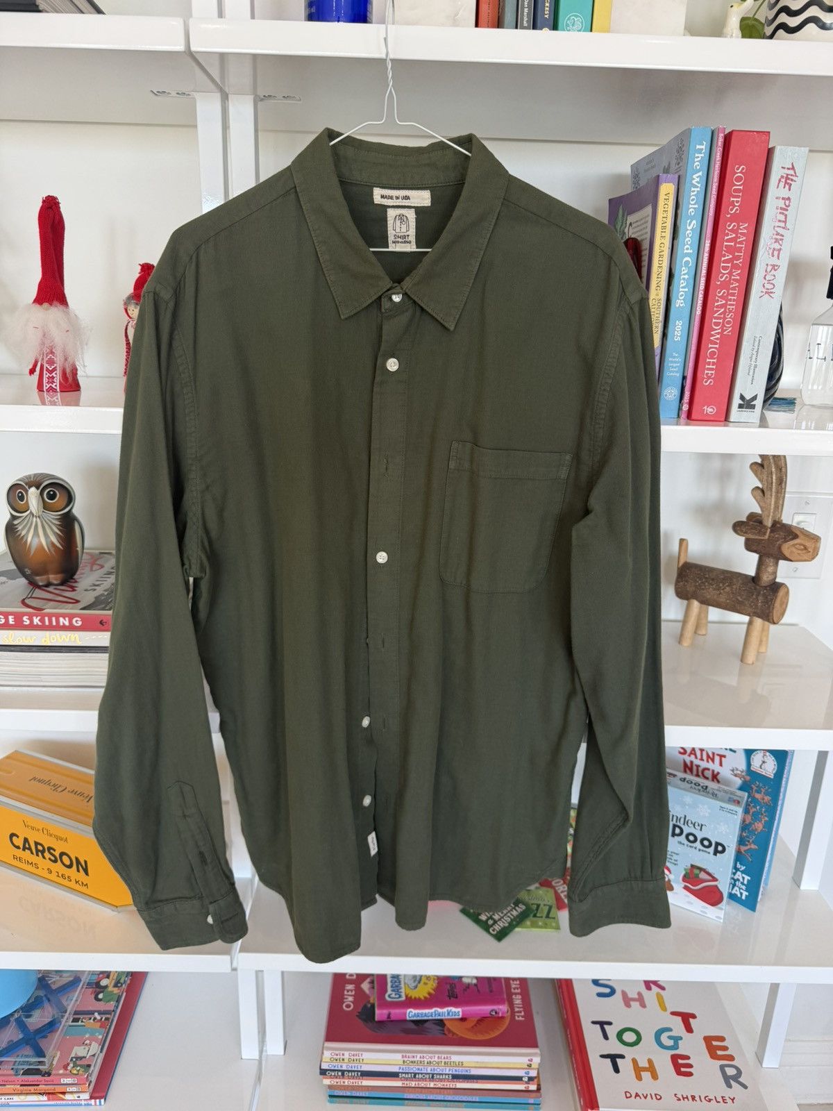 Hiroshi Kato Hiroshi Kato - The Ripper Shirt XL Olive Green Made in USA Size US XL / EU 56 / 4 - 1 Thumbnail