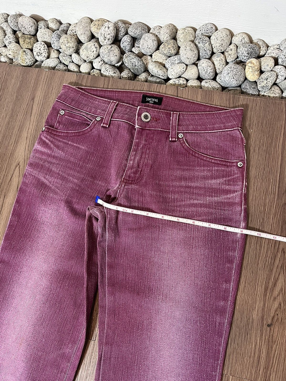 Edwin × If Six Was Nine × Tornado Mart Edwin Something Burgandy Washed Bootcut Jean with Chain Belt Size US 27 - 19 Thumbnail