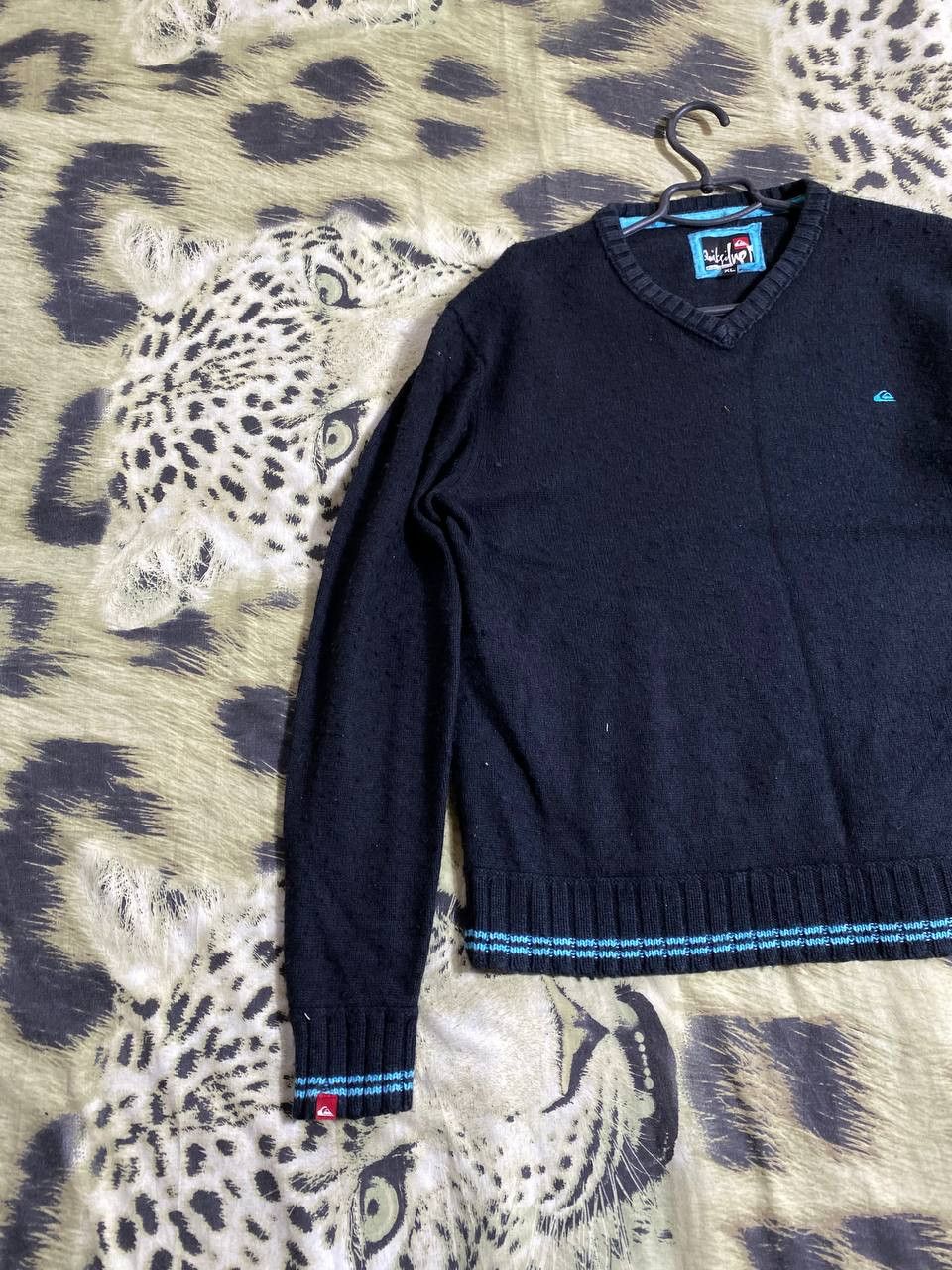 Quiksilver × Vintage 00s VINTAGE QUIKSILVER Knitted Big Logo Surf Style Sweater Size US XL / EU 56 / 4 - 14 Thumbnail
