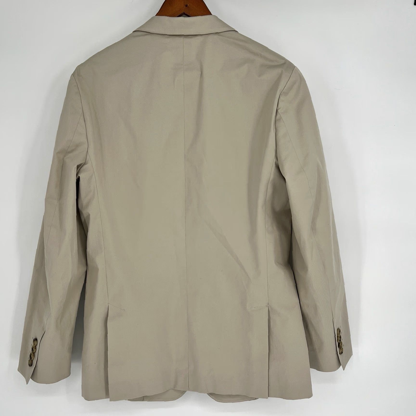Bonobos VINTAGE BONOBOS Tessuti Sondrio Italian Stretch Cotton Blazer Jacket 38R Beige Men's Blazer 2 Button Front 4 Button Sleeve Athletic Regular Size 38R - 6 Thumbnail