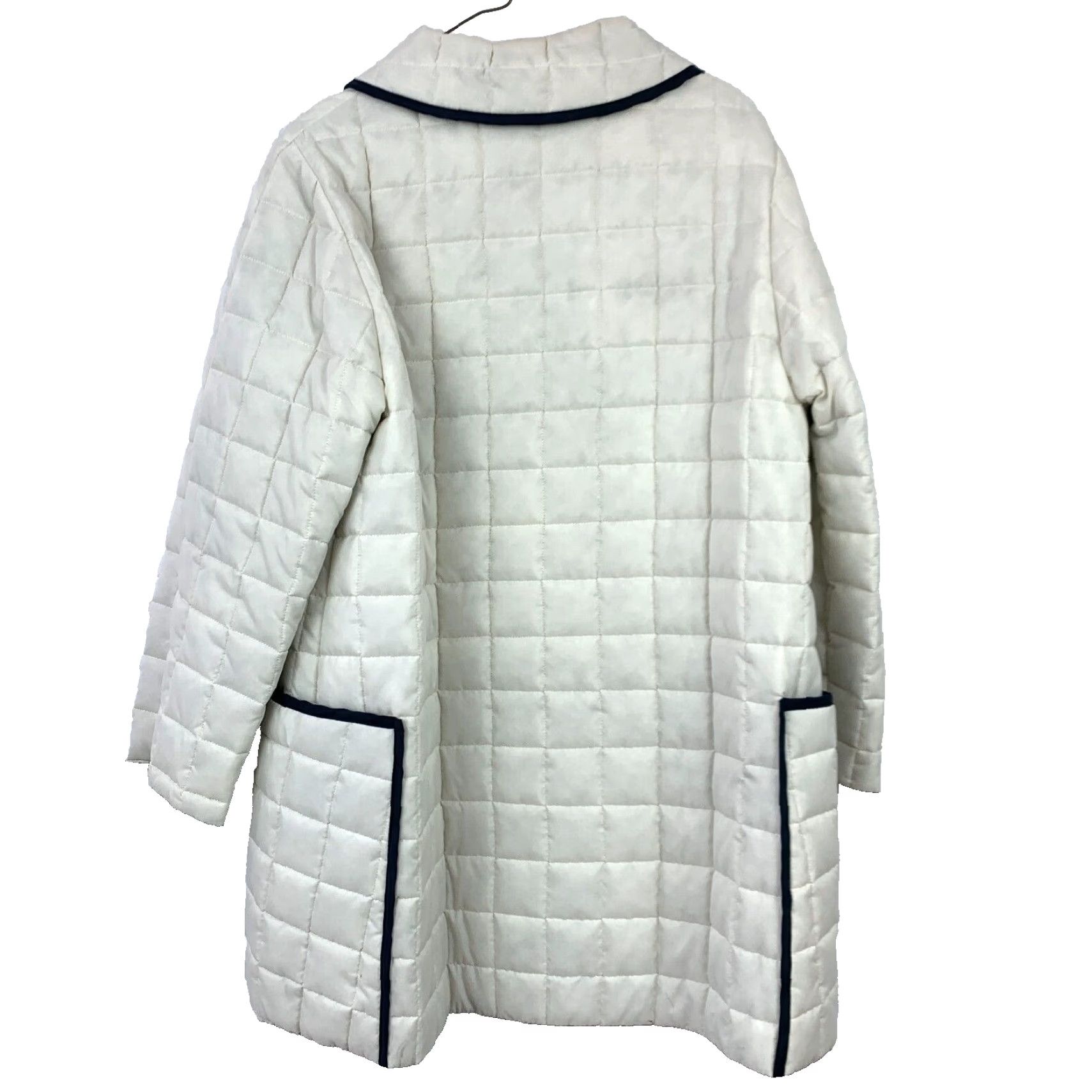 Vintage VINTAGE White Bear of St Paul Minnesota Navy Quilted Button Puffer Coat Medium Shirt Womens M White 1970s Coat Mens Womens Size M / US 6-8 / IT 42-44 - 3 Thumbnail