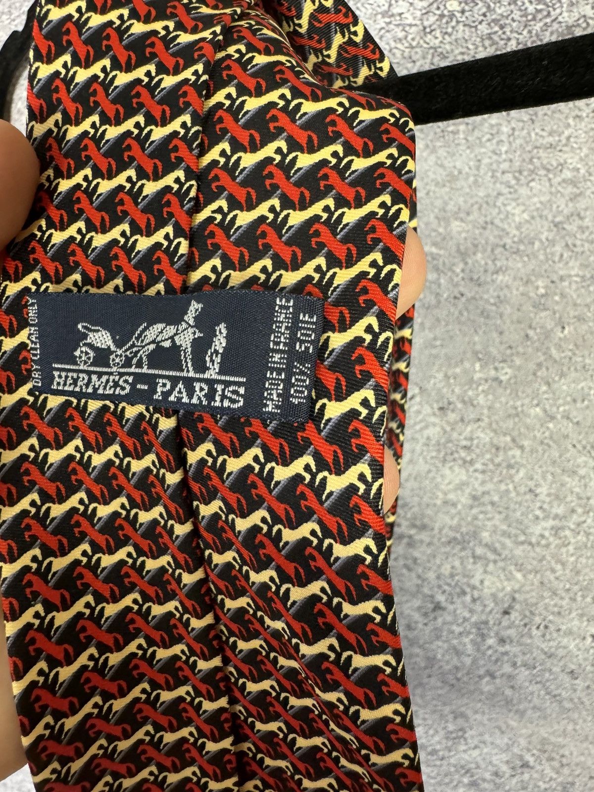 Hermes Vintage Collector’s Hermes Silk Tie Horse Monogram Size ONE SIZE - 5 Thumbnail