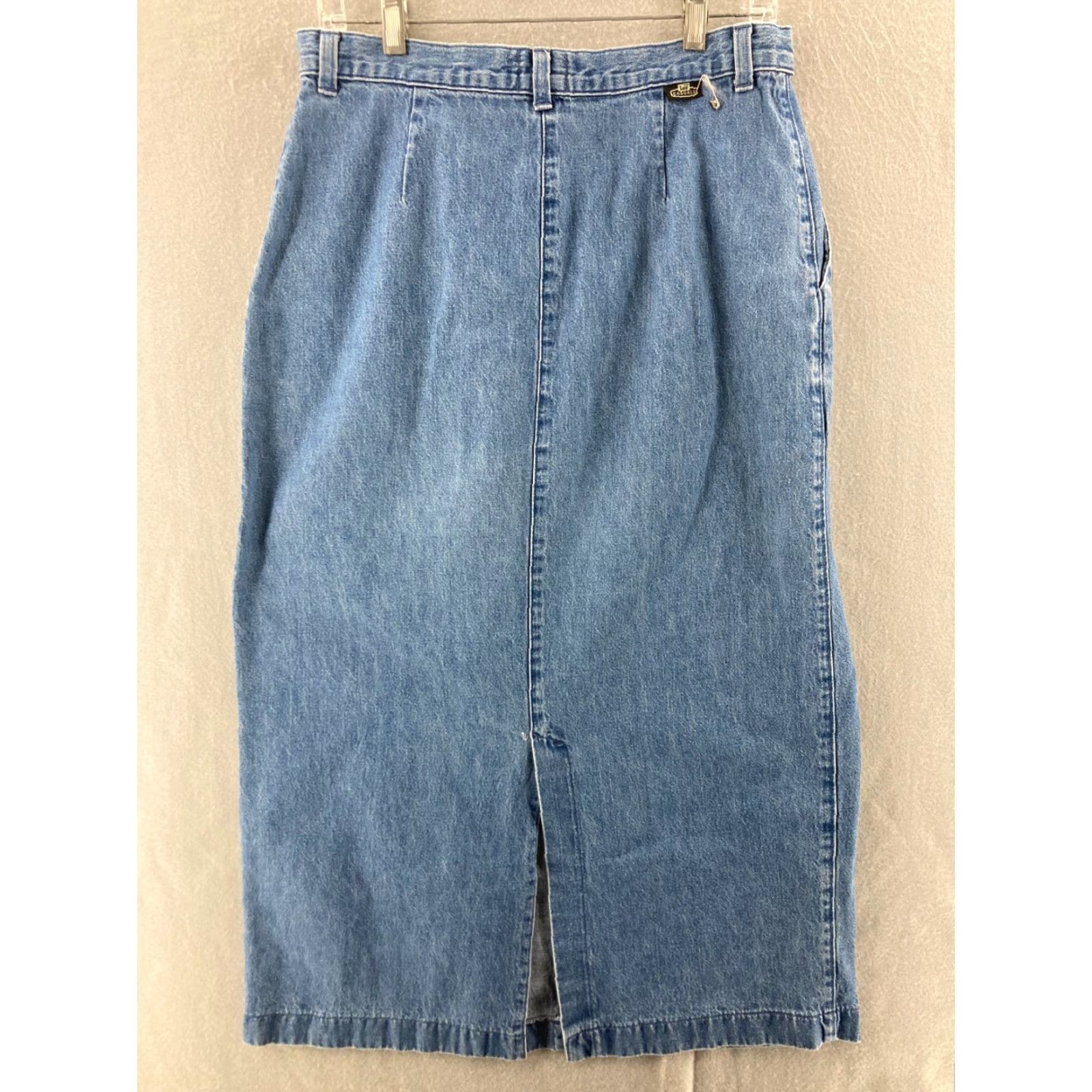 Lee VINTAGE Lee Denim Skirt Womens High Rise Midi A-Line 30x33 Blue 80s 90s Casual Shirt/Skirt? Size 30" / US 8 / IT 44 - 7 Thumbnail