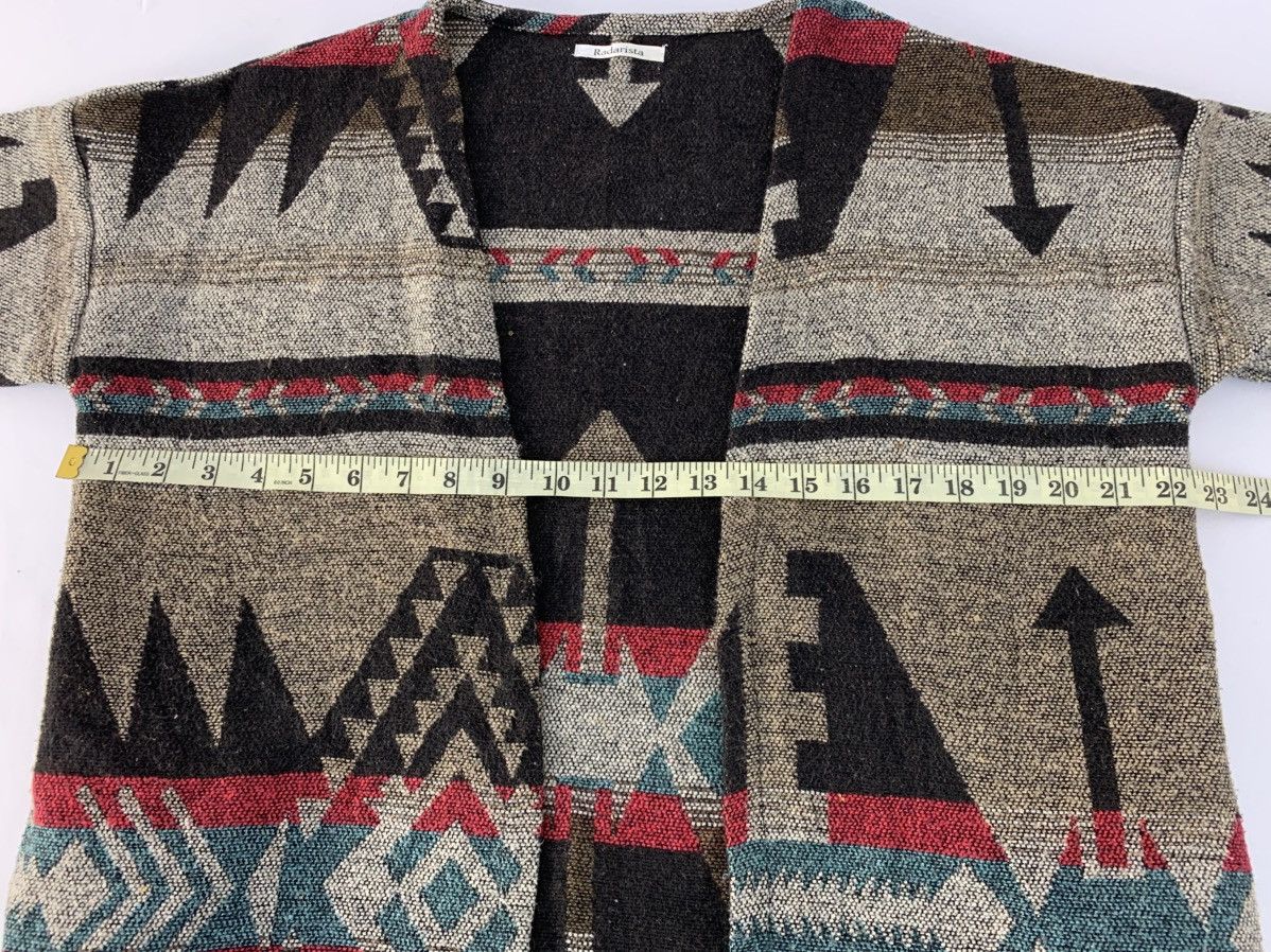 Vintage 90s Radarista Aztec Navajo Blanket Wool Wrap Cardigan Size L / US 10 / IT 46 - 8 Thumbnail