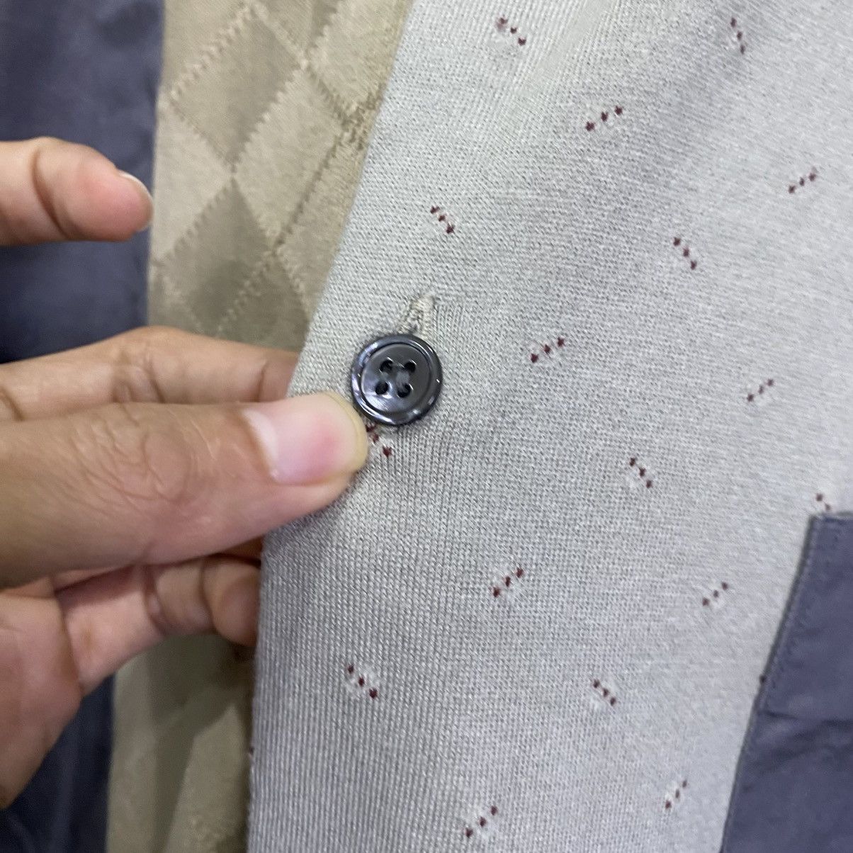 Comme des Garcons SHIRT Comme des Garcons SHIRT Panel Knit Inset Grey Button Down M Size US M / EU 48-50 / 2 - 9 Thumbnail