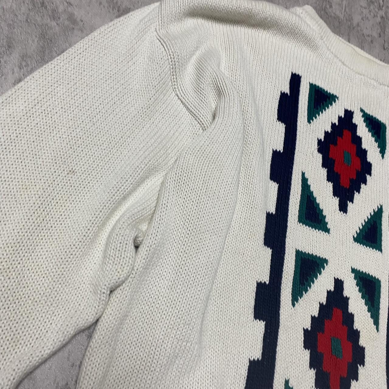 Other Cream and blue vintage 80s knit sweater knit Size US M / EU 48-50 / 2 - 3 Thumbnail