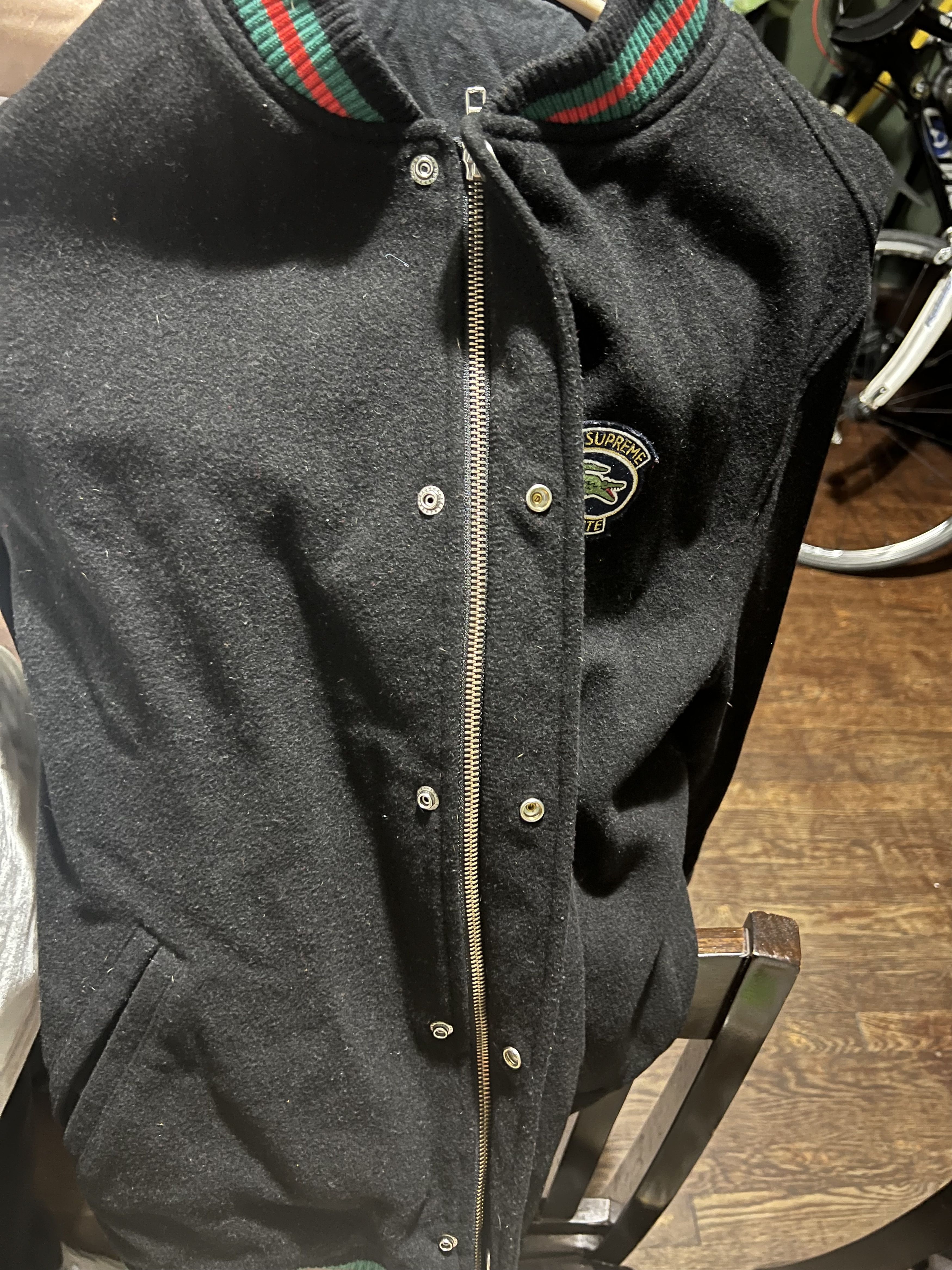 Lacoste × Supreme Supreme Lacoste Wool Varsity Jacket Size US M / EU 48-50 / 2 - 12 Thumbnail