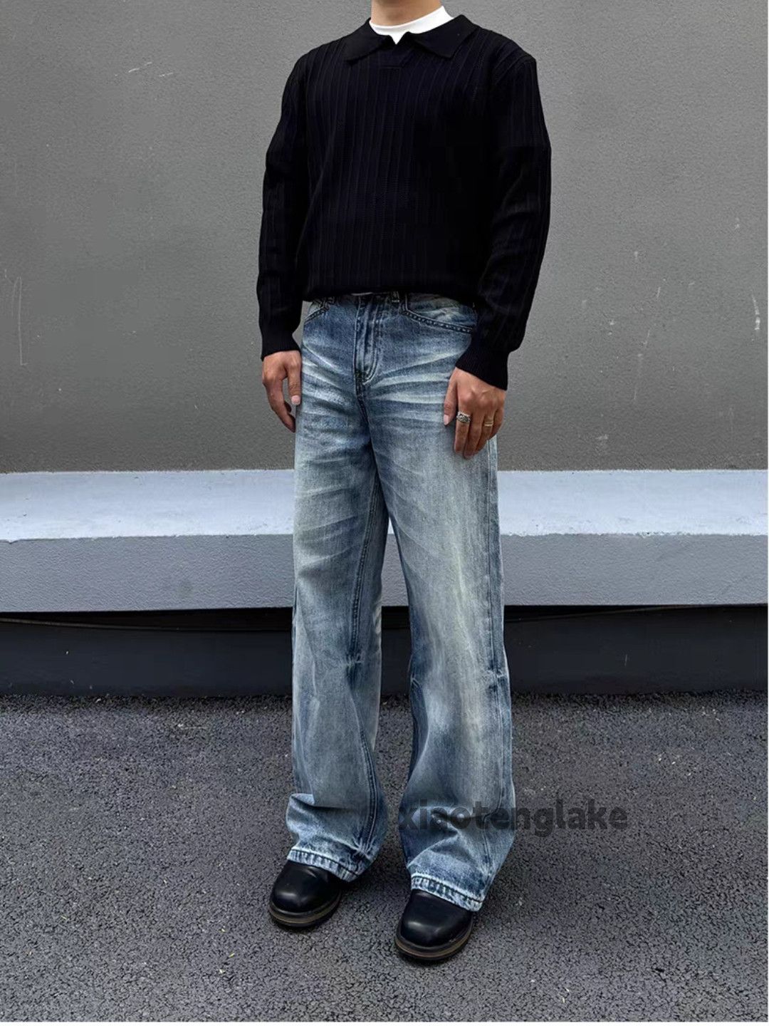 Jean xtl washed faded cleanfit skate hiphop baggy jeans Size US 33 - 1 Thumbnail